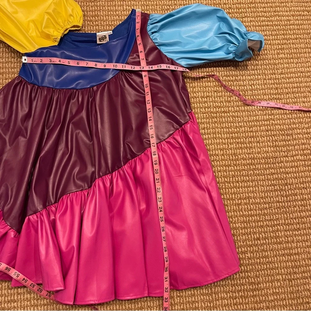 QUEEN OF SPARKLES Colorblock Mini Dress in Yellow, Blue, Purple & Pink - Picture 6 of 10